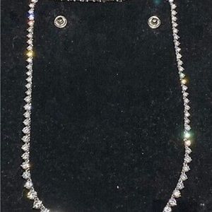 Diamonique 17” graduated sterling silver tennis necklace